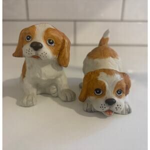 Pair of Vintage HOMCO Ceramic Puppy Dog Figurines